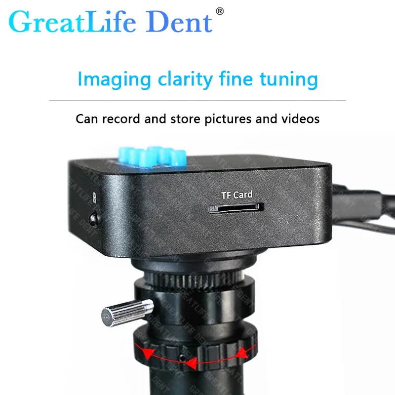 GreatLife Dent 3.35~22.5X Dental Equipment Microscope Root Canal Microscope With Camera Continuous Zoom For Dental Chair 45/51mm