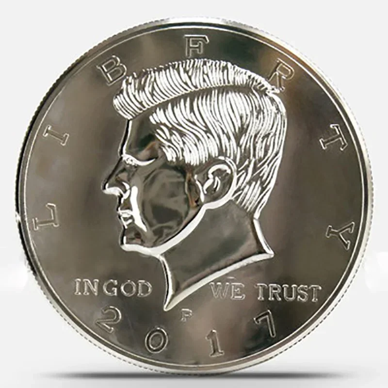 Trucchi magici Super Jumbo Half Dolla che apariscono la moneta Magia Magie Illusioni Oggetti di scena per espedienti (25 cm, plastica)