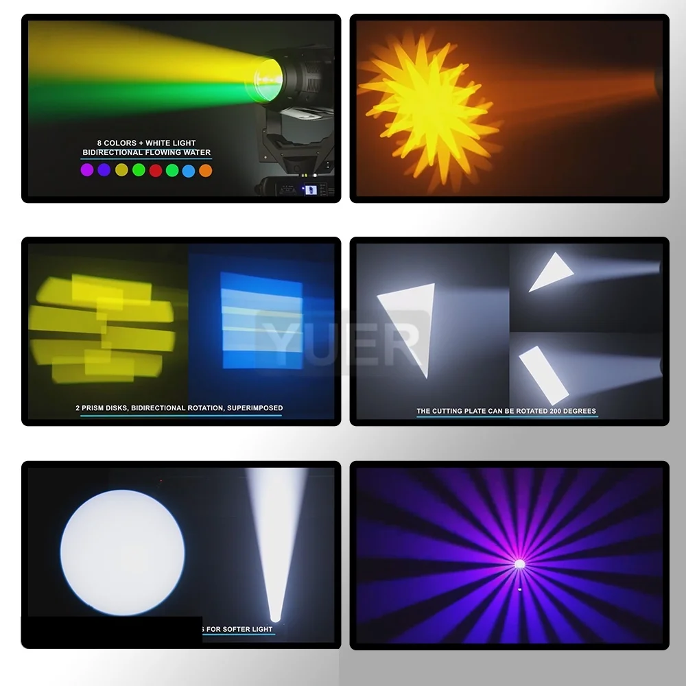 المهنية 550 واط LED CMY CTO الشخصي بقعة شعاع غسل التكبير تتحرك رئيس الإضاءة تأثير DMX512 الدورية بريزم Dj ديسكو YUER جديد