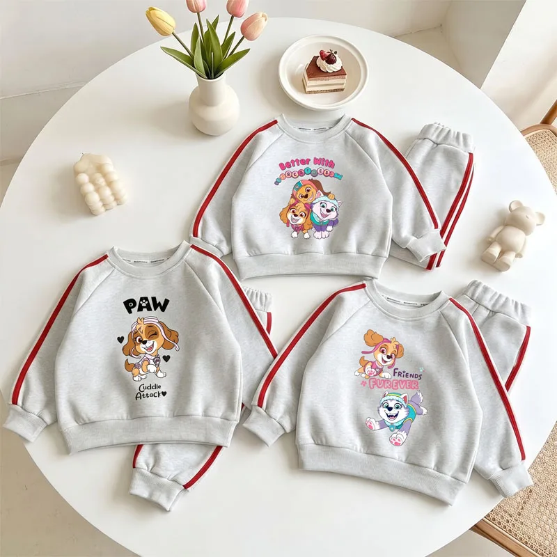 PAW Patrol Printed Spring Grils Clothing Sets Kids Fashion Sport Hoodies and Long Pant Two Piece Set Child Casual Tracksuit New