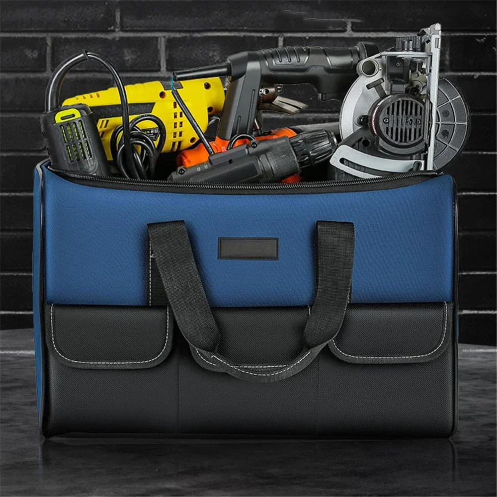 New Square Tool Bag with 30% More Capacity Waterproof Multi Pockets Tool Organizer Tool Pouch for Electrician Tools