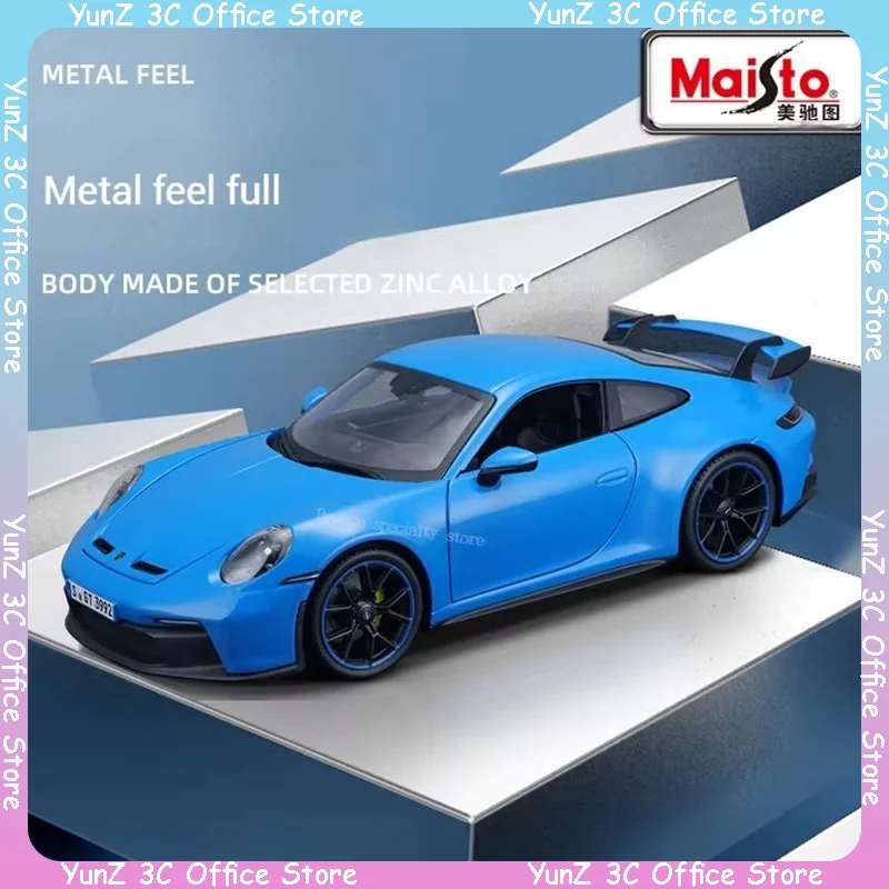 Maisto-合金車モデルコレクション,赤いダイキャスト,静的装飾,デスクトップ装飾,おもちゃのギフト,1:18,911,GT3ポルシェ2022