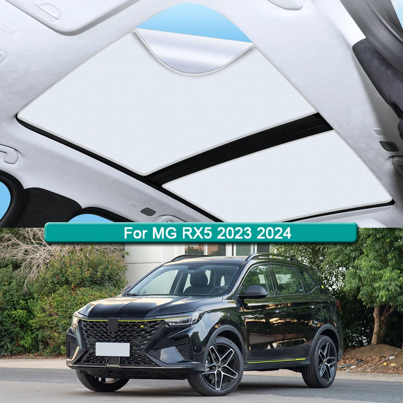 Fit For MG RX5 2023 2024 Electrostatic Adsorption Car Roof Sunshade Skylight Blind Shading Windshield Sun Shades Sunroof Covers