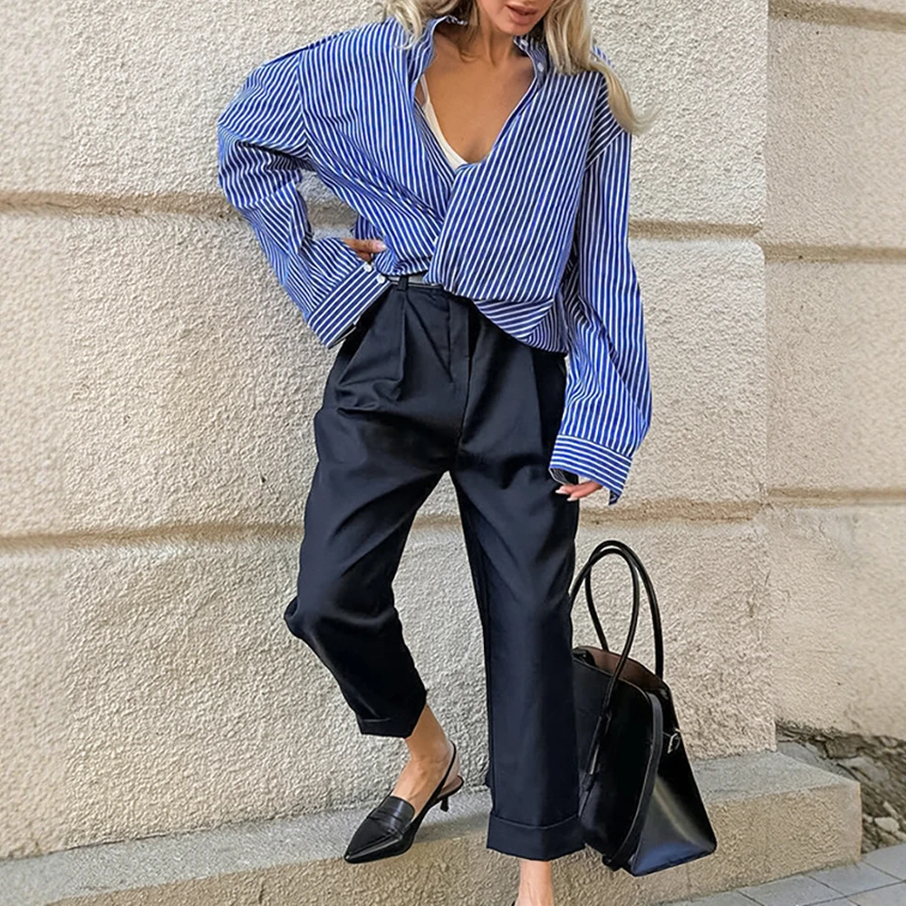 Französisch gestreiftes High-End-einfaches All-Match-Shirt für Damen, Herbst und Winter, neue Nische, personalisiertes Top für Damen