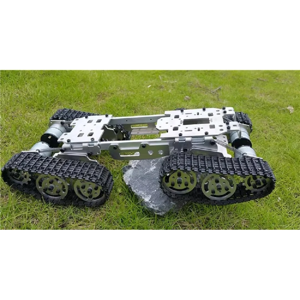 Stoßdämpfung Roboter Tank Auto Chassis Raupe Raupenauto mit Gleichstrommotor überwinden Hindernisse Drift Auto DIY STEM Spielzeugteile