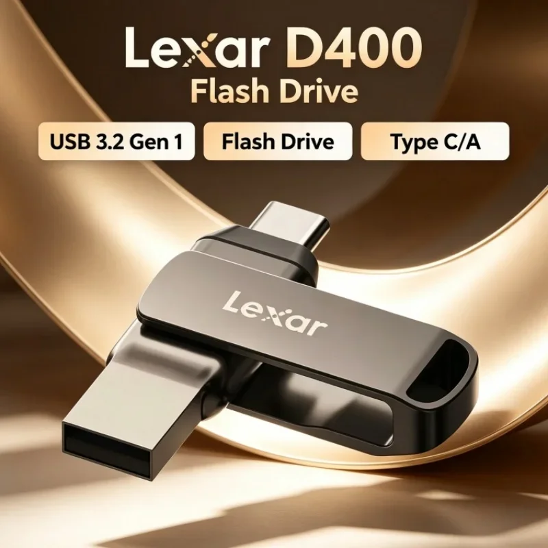 Lexar JumpDrive D400 USB Flash Drive 32GB 64GB 128GB 256GB Dual Slot Type C/A USB 3.2 Gen 1 For Tablet/Phone