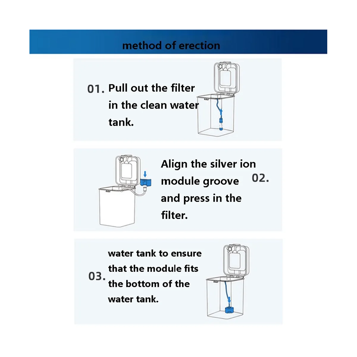Tanque de água e módulo de íon de prata de liberação lenta para peças de aspirador de pó X1 T10 T20 2 peças