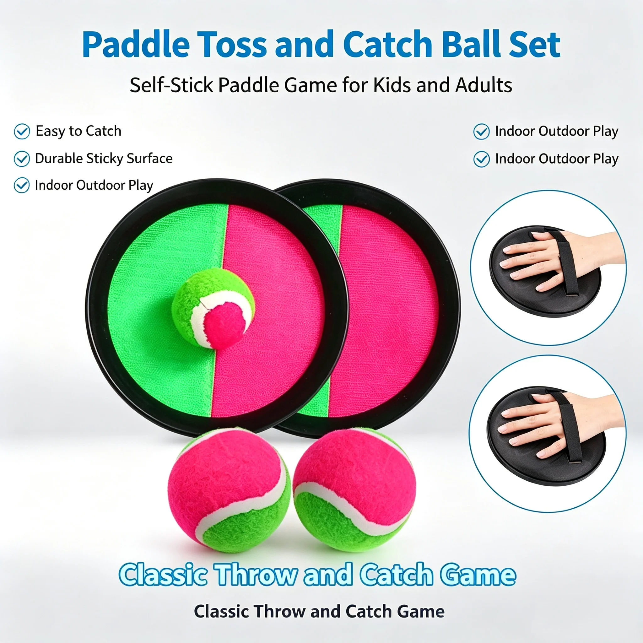 Catch Ball Velcro - Kids Sticky Disc Toss Catch Ball