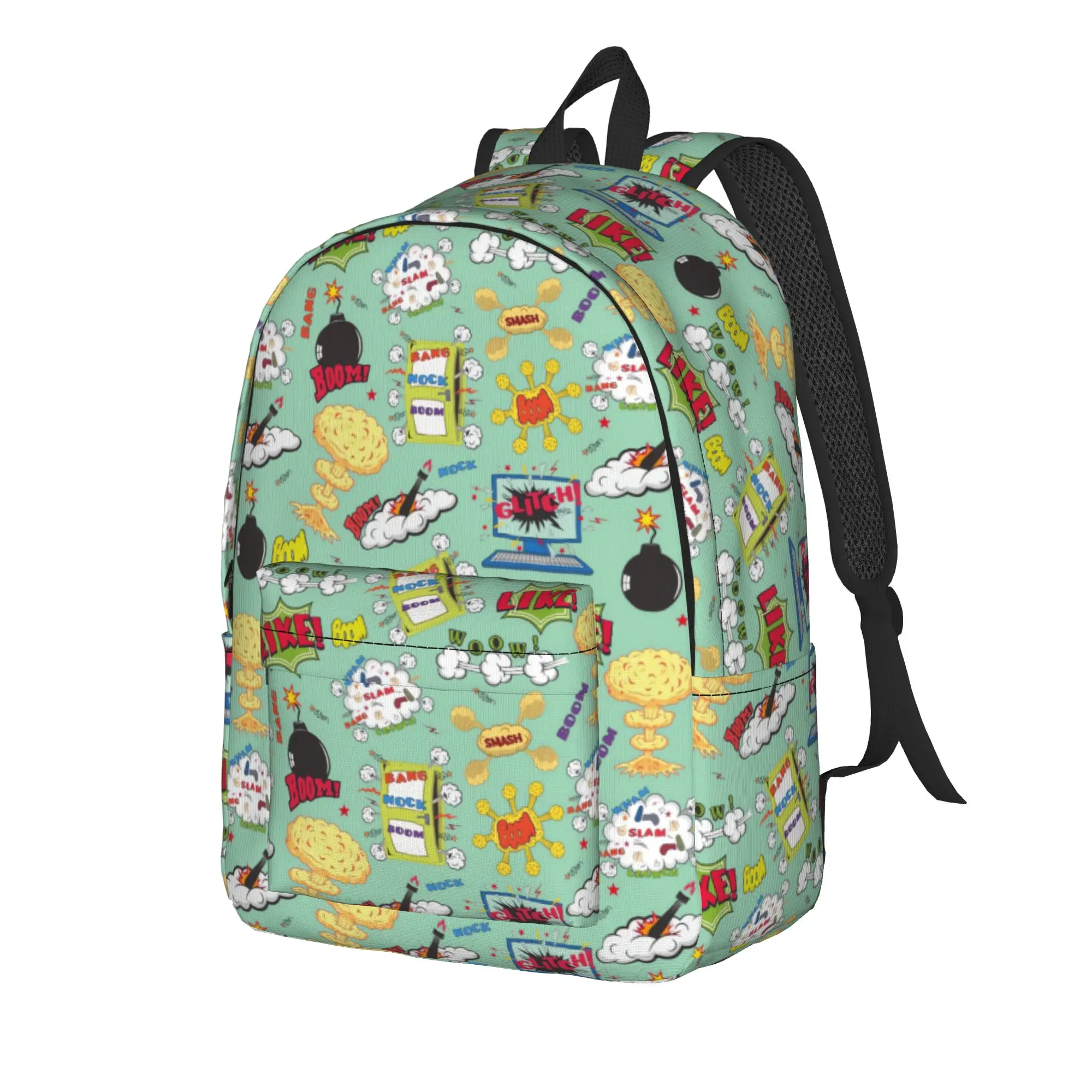 Comic Speech Bubble   () Backpack  Travel Backpacks Male Kawaii High School Bags Custom Big Rucksack