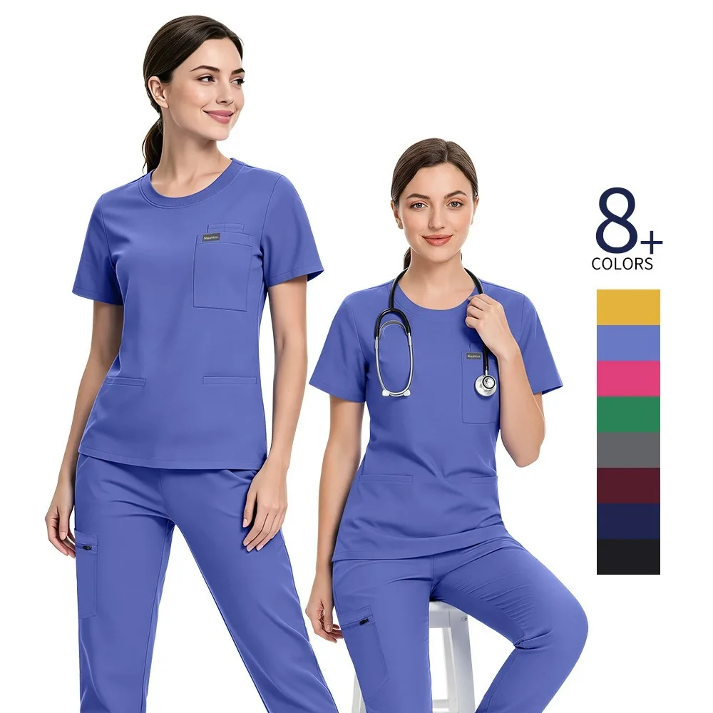 High Stretch Scrub Set, Caregiver Uniforms, Doctor Operating Room Workwear, Unisex Surgical Suits for Dentistry & Stomatology