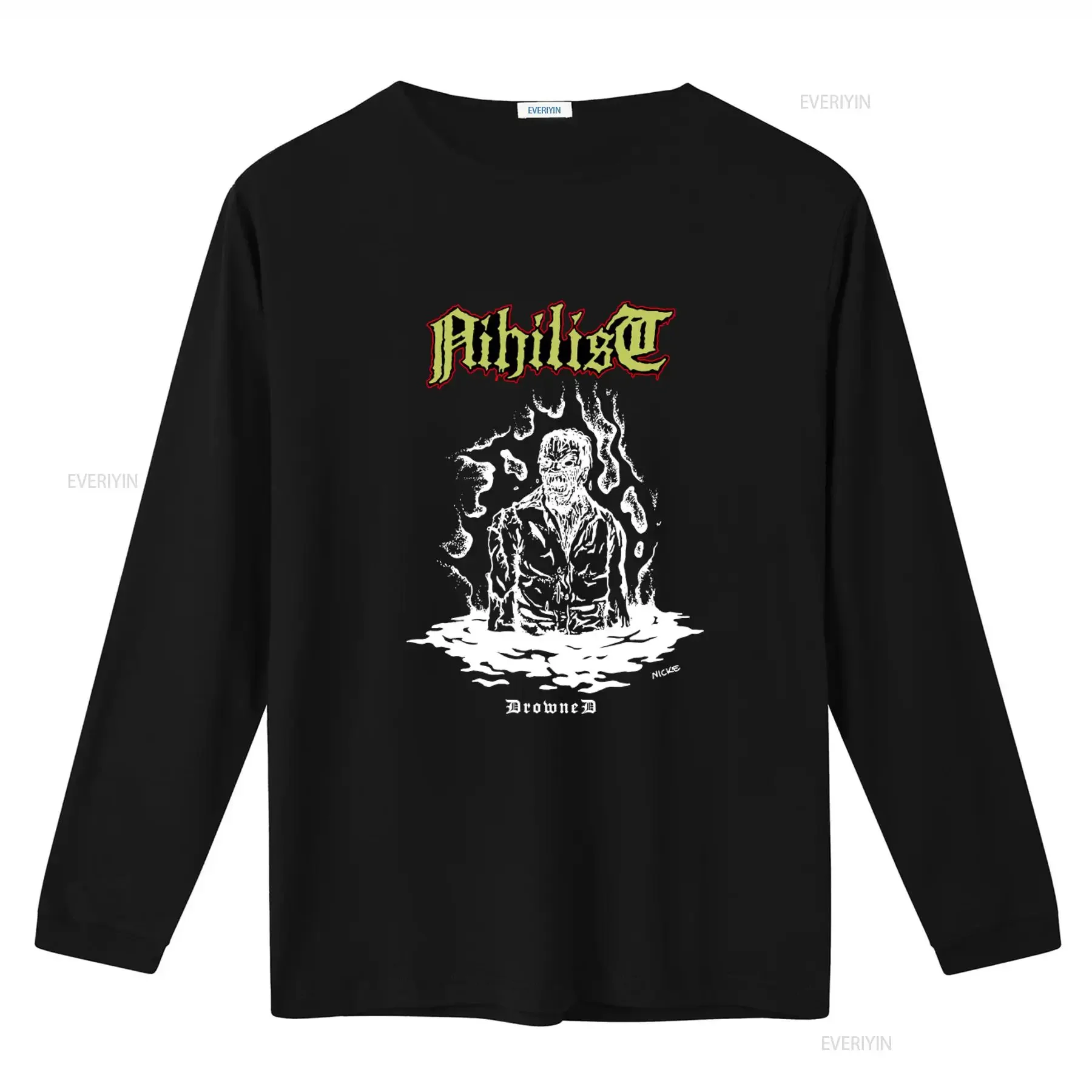 Vintage 90s Nihilist T Shirt Large Size with Drowned Zombie Design Perfect for Retro Horror Fans vintage Washed streetwear