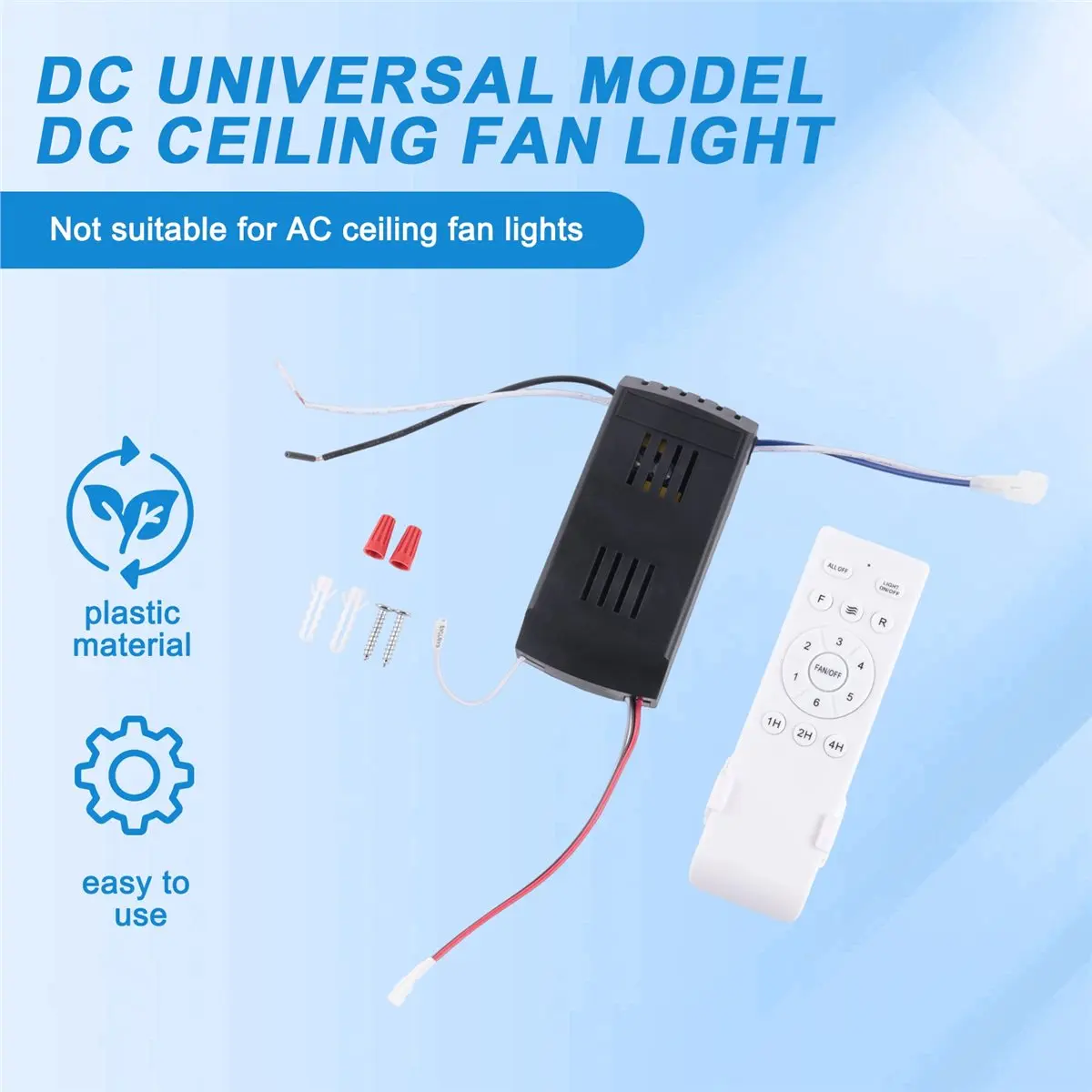 (A23G) Kit de Control Remoto Universal para Ventilador de Techo, Reemplazo con 6 Velocidades y Temporizador, Control Remoto de Repuesto para Ventilador de Techo con Luz DC