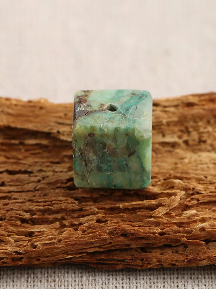 B&F Cube Chrysocolla Pendant Beads, Handmade Natural stones beads, Polished Stones for jewelry Making Supplies
