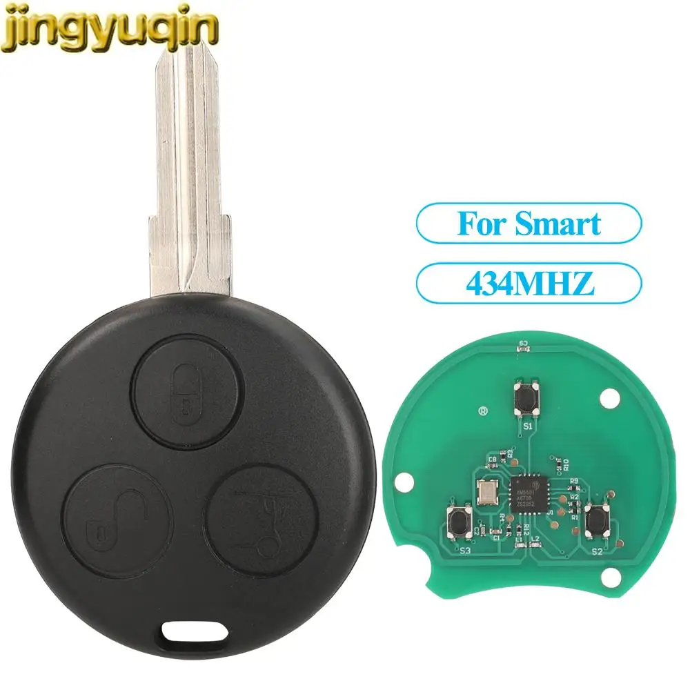 

Jingyuqin Remote Car Key Fob 434MHZ For Mercedes Benz Smart Fortwo Roadster 450 2003-2006 City Passion Pulse 2000-2004