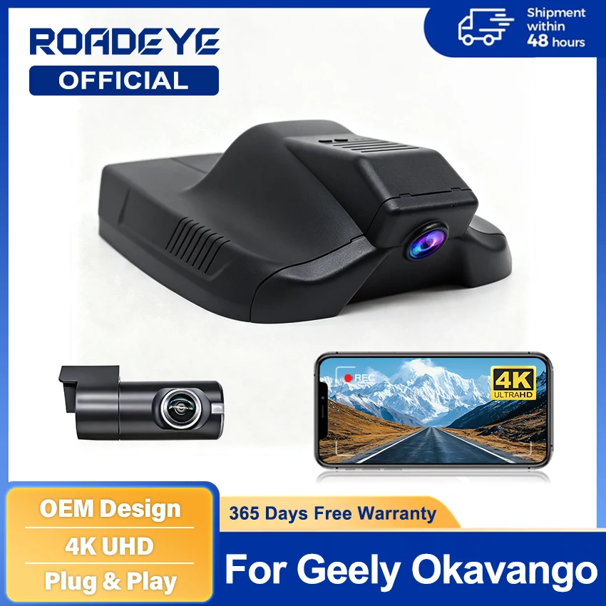 Car Video Recorder Night Vision UHD 4K 2160P DVR Dash Cam For Geely Okavango 2020 2021 2022 WiFi APP Monitor Dashcam