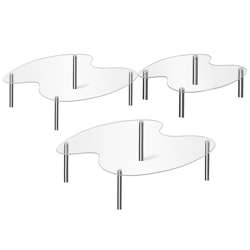 

3pcs Acrylic Cake Display St Tiered Perfume ganizer Transparent Storage Shelf Skincare Rack Toy Container