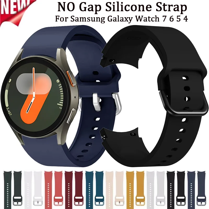 Cinturino in silicone originale per Samsung Galaxy Watch 7/6/5/4 40-44mm cinturino sportivo confortevole per Galaxy Watch 6 4 Classic Correa
