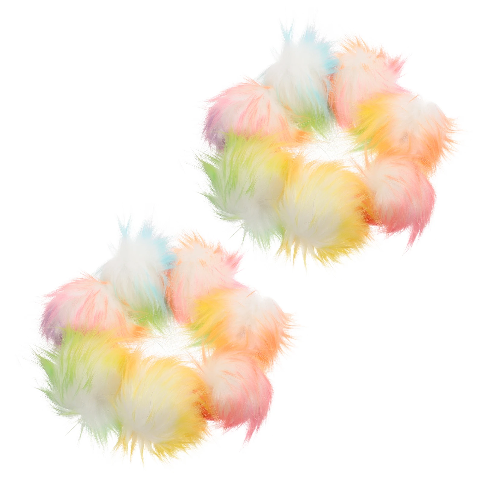 

16pcs Ball Diy Hat Ball Clothes Shoes Decor Soft Pompom Sewing Accessory Set 8Cm Elastic Ropes Included