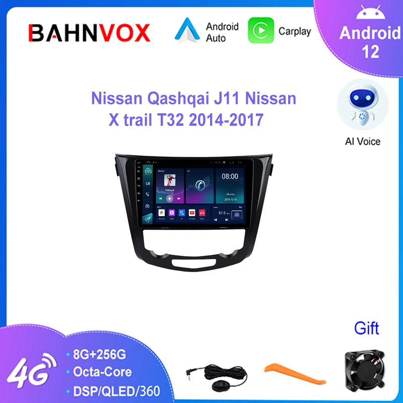 

Автомагнитола 10,1 дюймов, Android 12,0, для Nissan Qashqai J11 Nissan X trail T32 2014 2017, Автомобильный мультимедийный видеоплеер, навигация, стерео