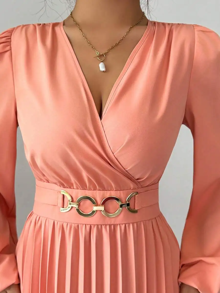 Elegante abito plissettato, adatto per il ritorno a scuola, compleanni, matrimoni, Natale