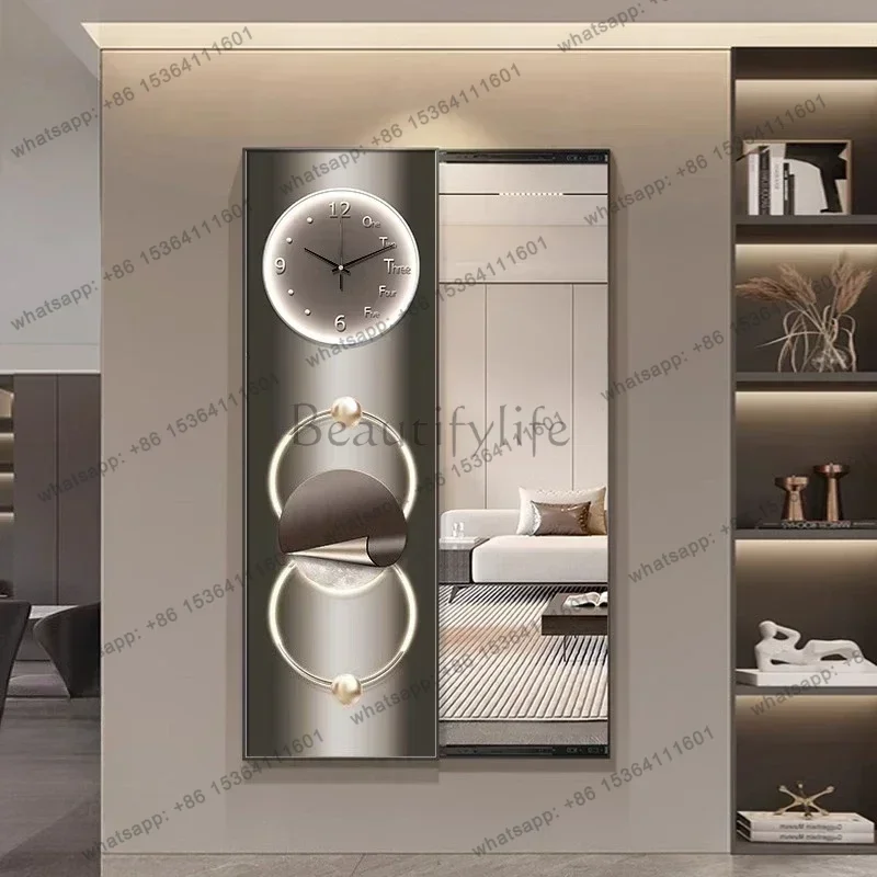 Clock Watch Home Decoration Modern Light Luxury Hidden Dressing Mirror Decorative Painting Room Decoration Poster