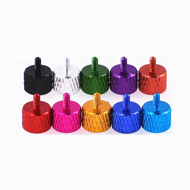 1PCS-10PCS M2x4mm/M3x5mm Colourful Aluminum Knurled Head Computer Case Screw Hand Tighten Thumb Screws