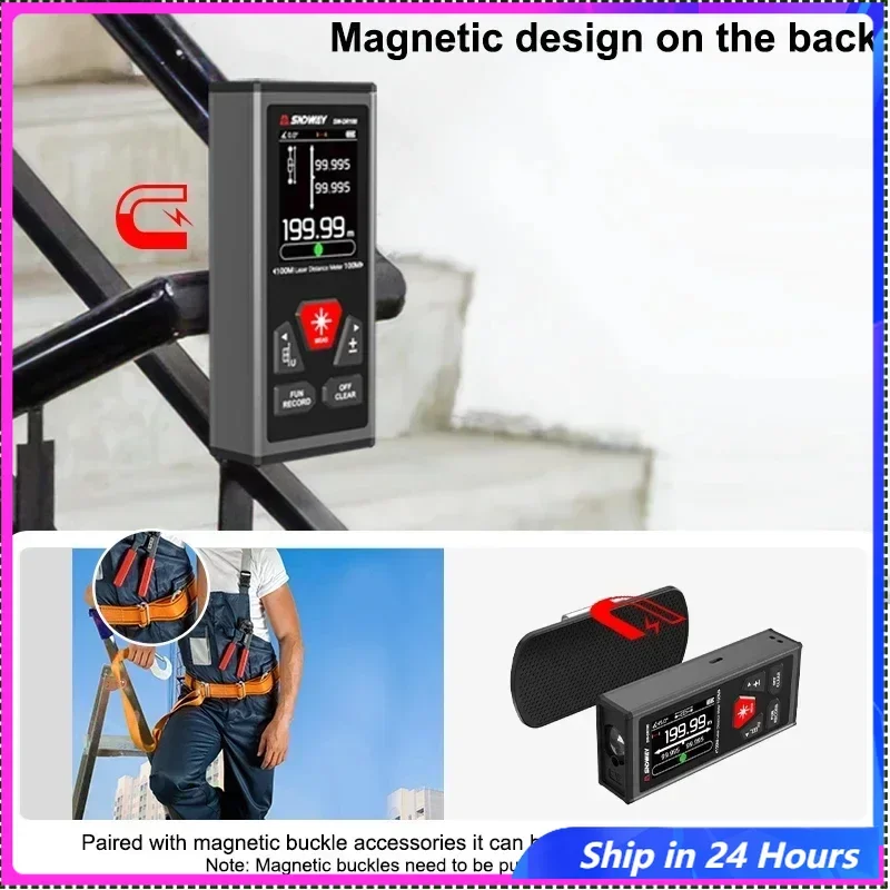 

SNDWAY SW DR60 DR100 Bilateral Laser Rangefinder Two-way Laser Distance Meter Red Laser Measure Digital Range Finder