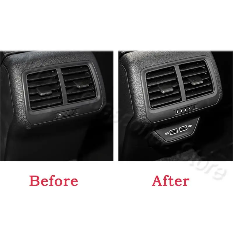 Air Outlet Rear Vent Trim Frame A/C Outlet Center Armrest With USB C Type-C For VW Golf 7 MK7 2013-2017 2019 5GG 864 298B 82V