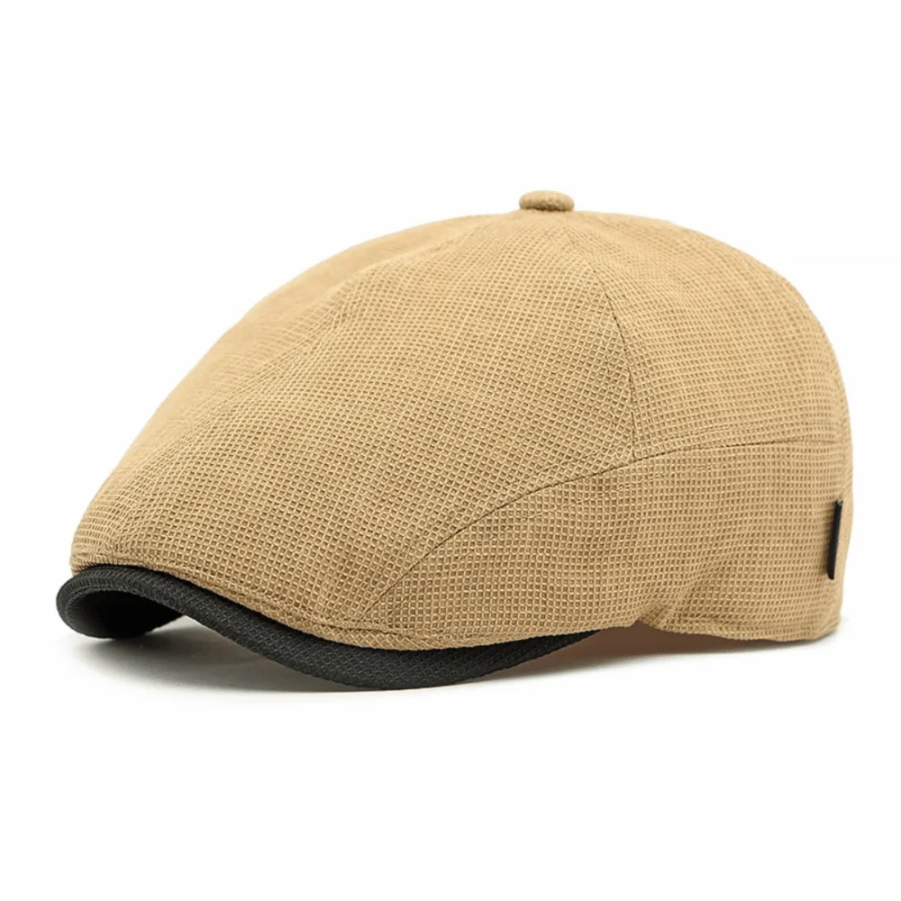 

Casual Vintage Style Newsboy Caps Mesh Breathable Beret Hats Solid Color Adjustable Flat Ivy Cap Spring Summer for Men and Women