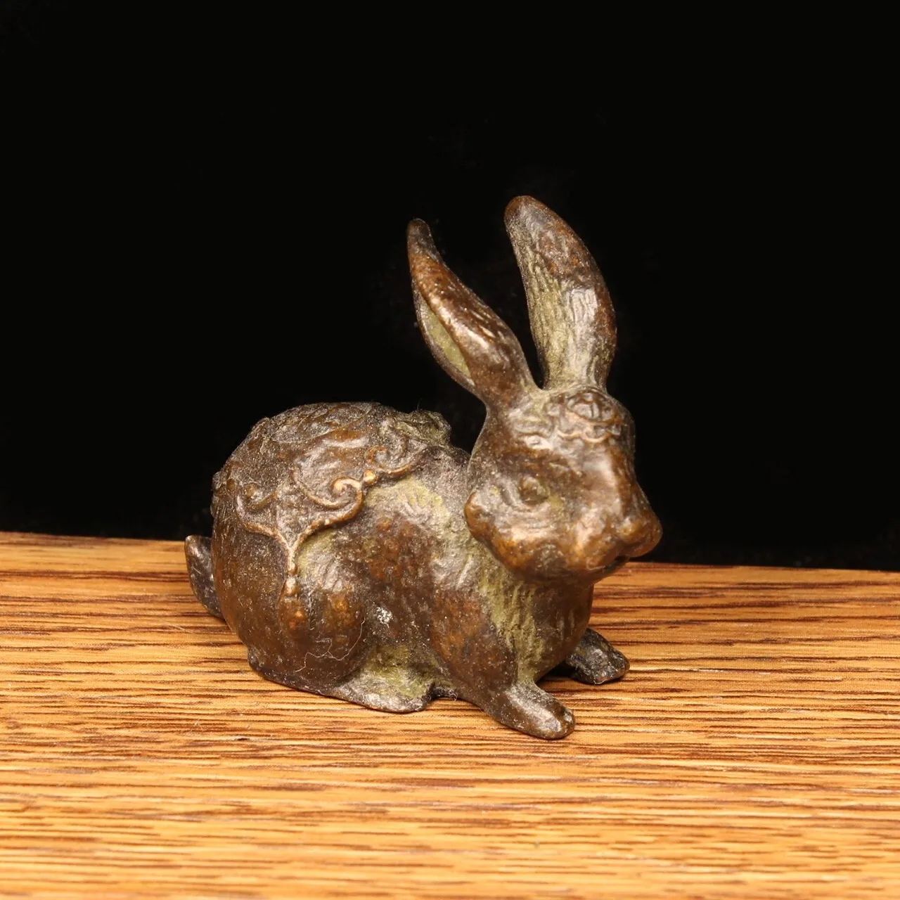 4.5 CM China Bronze animal sculpture Old Brass animal rabbit sculpture Statue