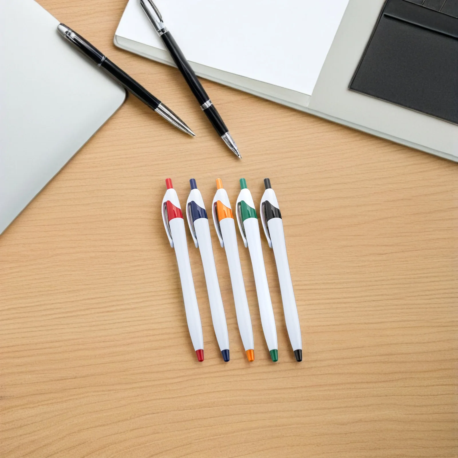 

50pcs Press Type Ballpoint Pen Black Ink Smooth Writing Retractable Pens For Office School Stationery Writing Tool