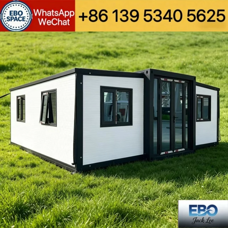 Compact modular 40ft foldable prefab container cabin outdoor villa waterproof expandable structure with kitchen bathroom ready i
