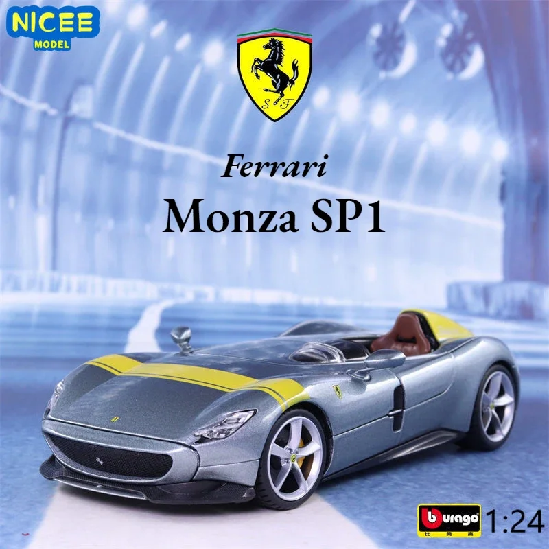 

Bburago 1:24 Ferrari Monza SP1 Sports Car Simulation Diecast Metal Alloy Model Car Toys for Kids Gift Collection B480