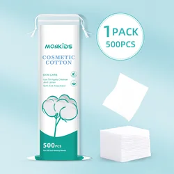 500 soft and breathable round makeup remover pads for daily facial cleaning and makeup remover, for home and travel use.
