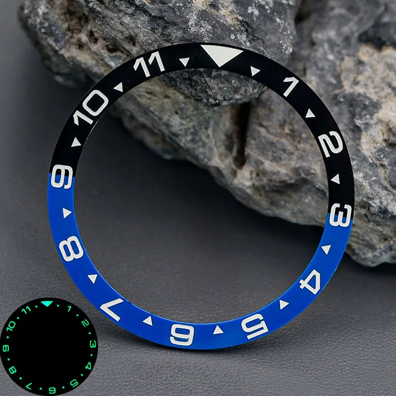 38*31.5mm 12 Hours Flat Super Luminous Ceramic Bezel Insert For NH35 NH36 Replace Divers Replacement of  Watch Accessories Parts