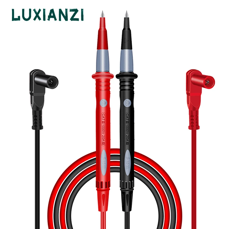 LUXIANZI 1 Pair Multimeter probe Replaceable Silicone-wire Needle-tip With Alligator Clip Universal test leads For LED Tester