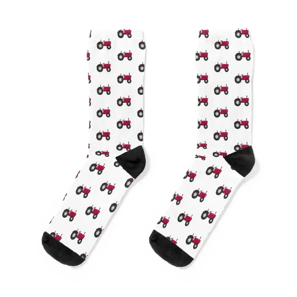 

Farm Tractor Red Socks snow aesthetic Socks Female Men's