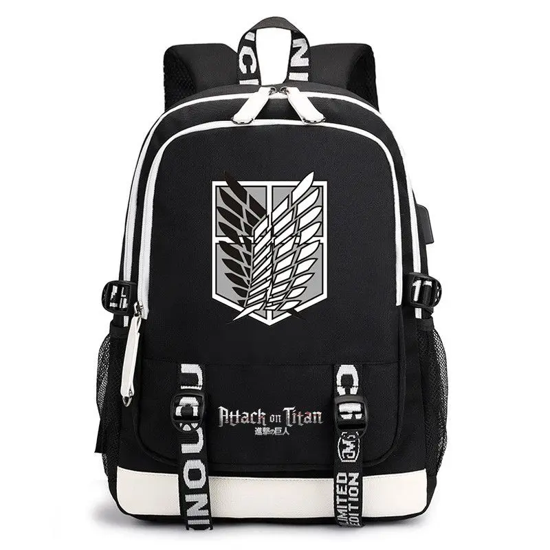 Zaino Anime Attack On Titan Zaino per studenti di grande capacità Zaini leggeri e durevoli possono ospitare un computer da 16 pollici