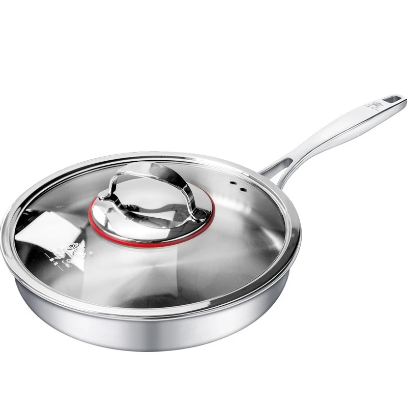 

Flat bottom, frying pan, uncoated, household, titanium pan, non-stick pan, alloy pan