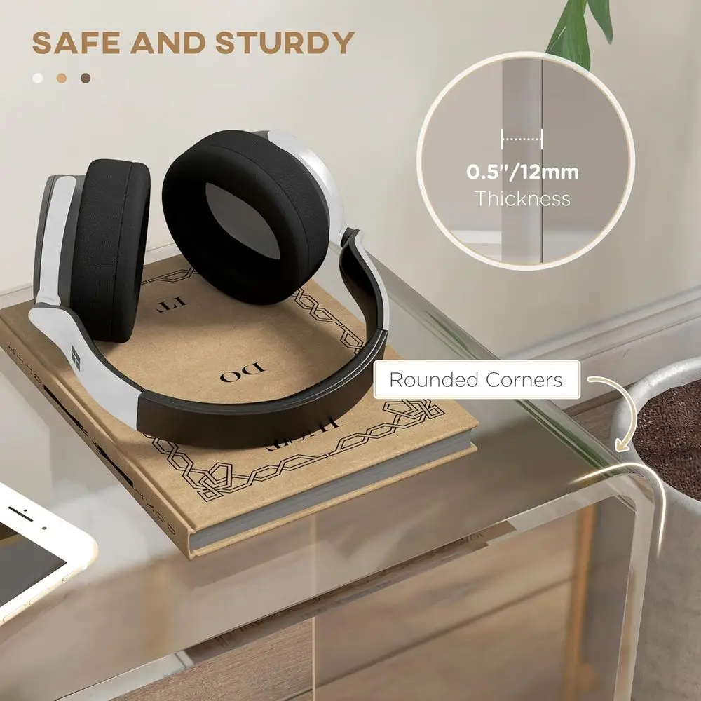 24 Clear Acrylic Rectangular Waterfall Edge Coffee Table, 12mm Thick