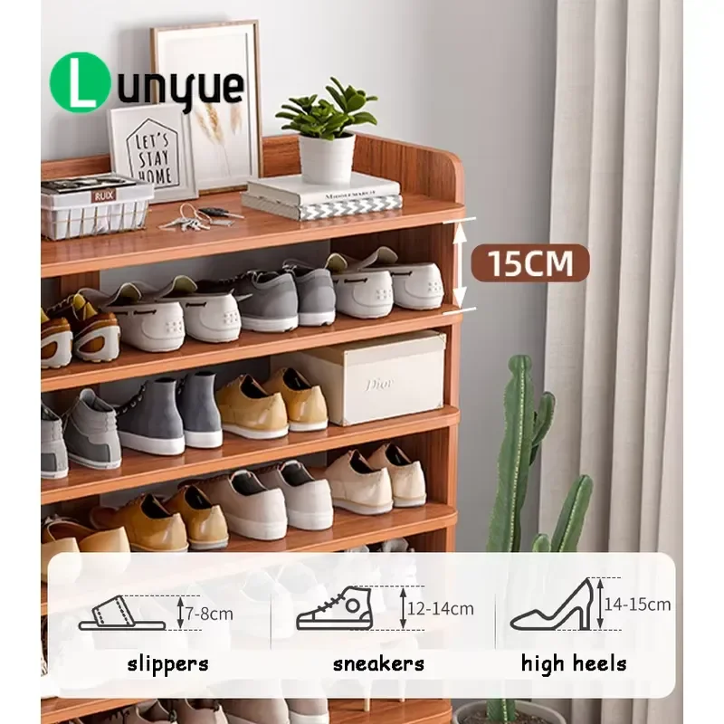 8 Tier Shoe Cabinet Extended Width Large Capacity Shoe Rack Storage Organizer for Living Room Entryway Hallway Space Saving