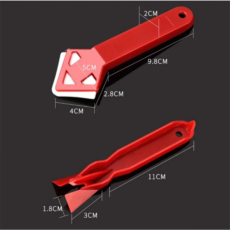 2 Pcs / Set Window Door Silicone Glass Cement Scraper Tool Caulking Finishing Sealant Grout Remover Silicone Spatula Tool