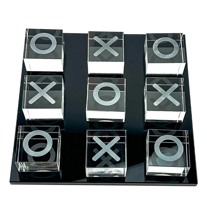 

Light luxury square XO crystal chessboard ornament