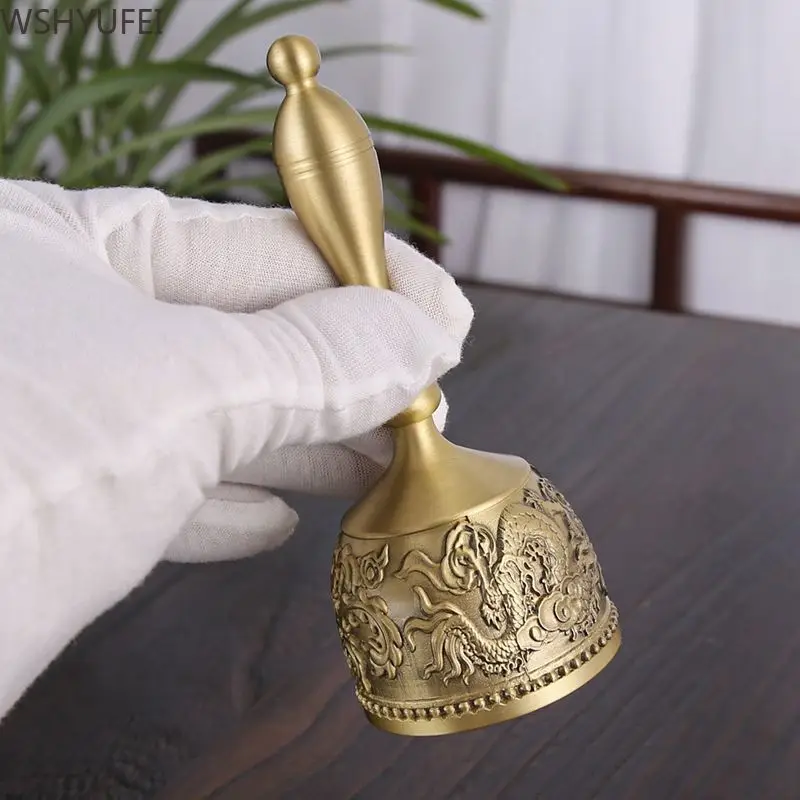 Chinese Style Dragon and Phoenix Bell/retro Handheld Bell/metal/super Loud Ornament for Class,conference Bell for Serving Dishes