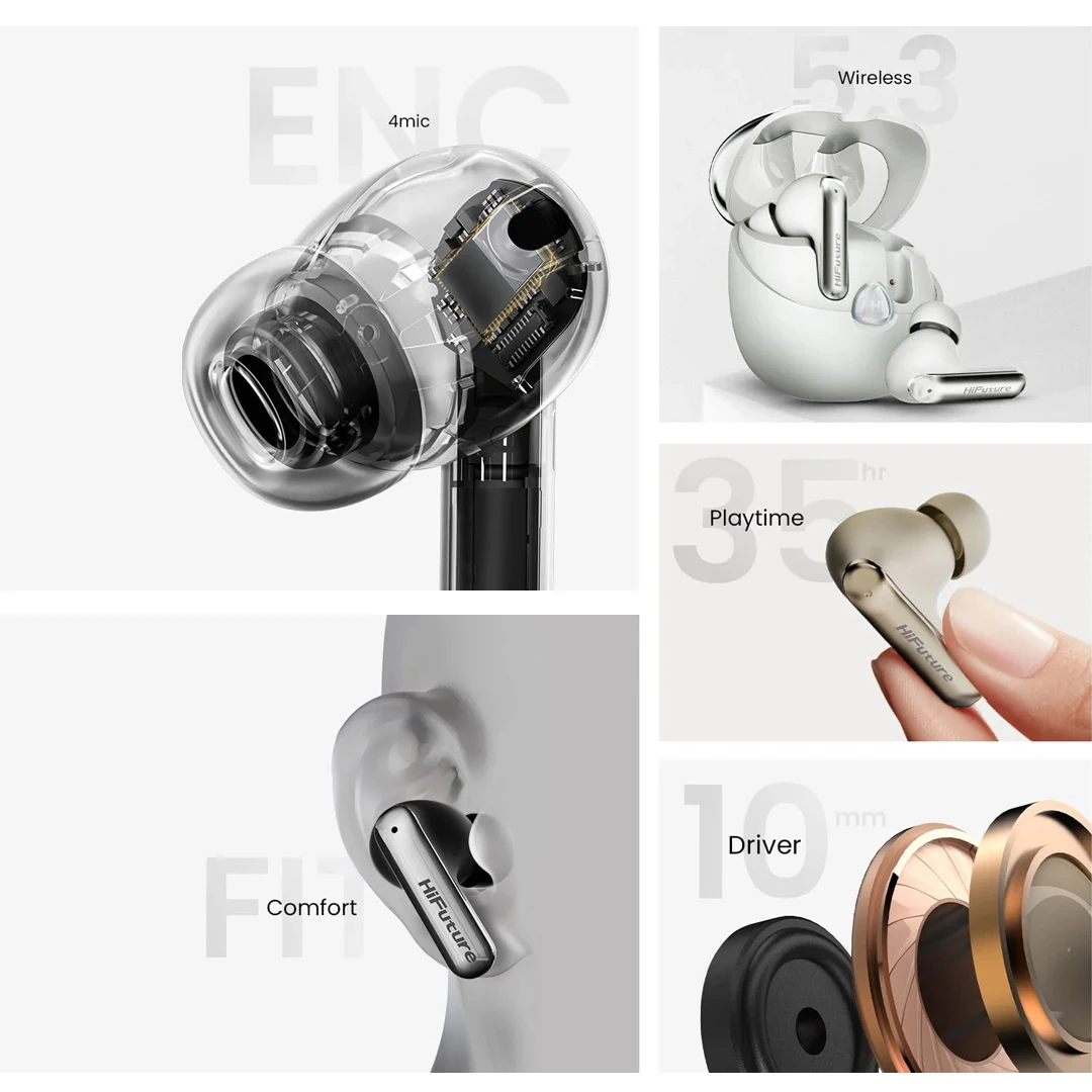 HiFuture SonicAIR Bluetooth Earphones TWS Touch Control HiFi Wireless