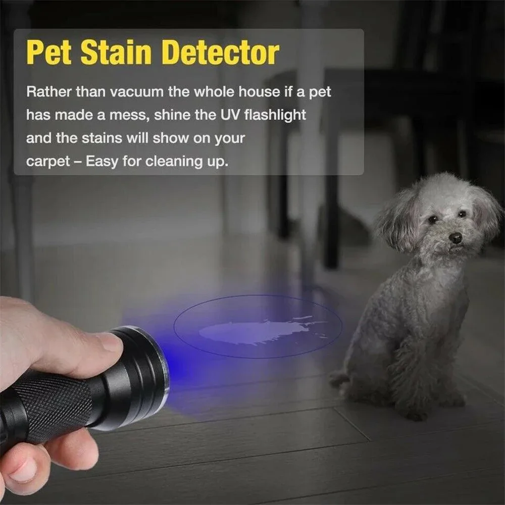 Portable 21 LED UV Ultraviolet Flashlight Blacklight 395NM Mini Torch Flash Lamp For Pet Urine Stains Black Light Flashlights