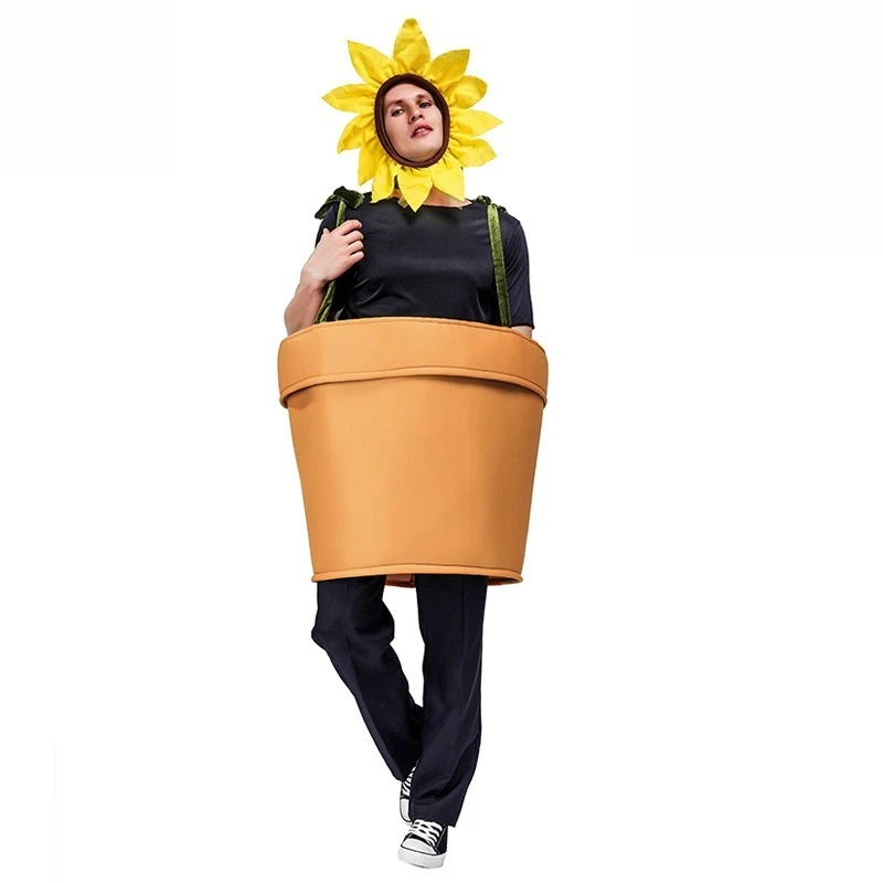 Funny sunflower potted plant costume cosplay clothes stage costume cosplay costume masquerade