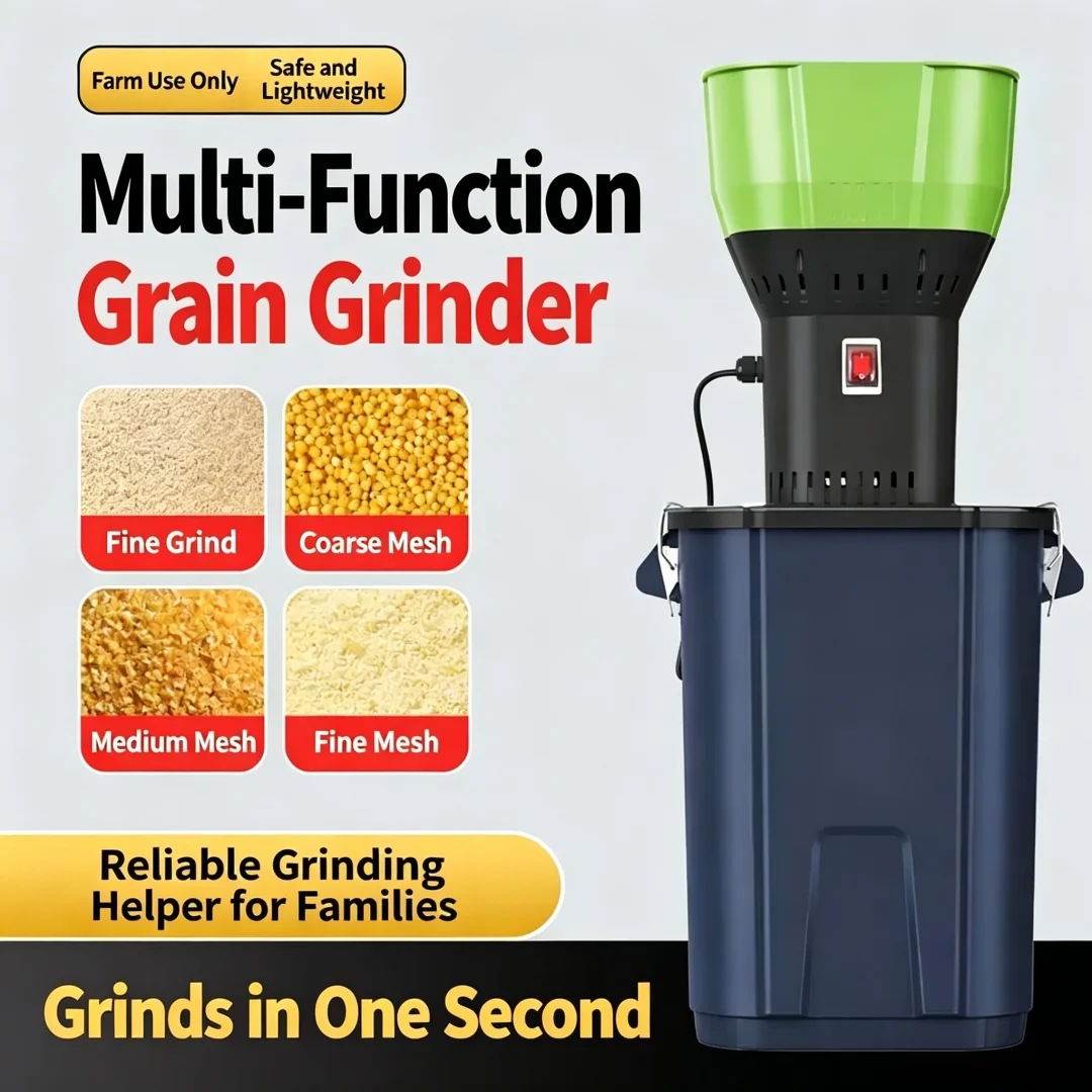 Household Super‑Fine Grain Powder Grinder Multifunctional Corn Cereals Feed Pulverizer Powerful Mini Grain Milling Equipment