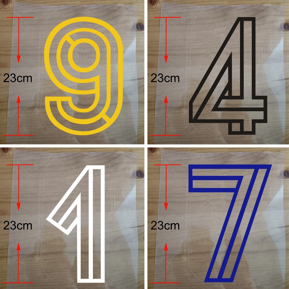 Big 23CM Number Stickers Sewing Iron On Patches For Clothing Heat Transfers Thermoadhesive Adhesive Applique Stitch Stuff Yellow