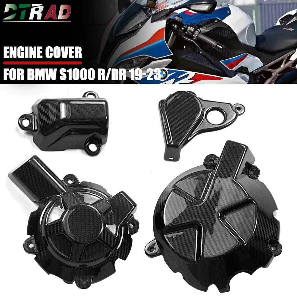 Motorcycle Carbon Fiber Engine Cover Protector Case Cap For BMW S1000RR 2019-2022 S1000R 2021-2023 Modified Parts Twill Gloss